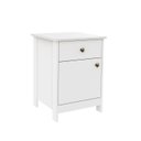 Ver imagem 2 de Mesa de Cabeceira Colonial 44cm com 1 Gaveta 1 Porta Branco