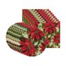 Kit Capa Sousplat + Guardanapo Natal Fundo Flor2 - 8 Peças - 1
