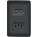 Ver imagem 1 de 2 Tomadas Distâncias 2P+T Preta 20A/250V com Placa 4058 Fame