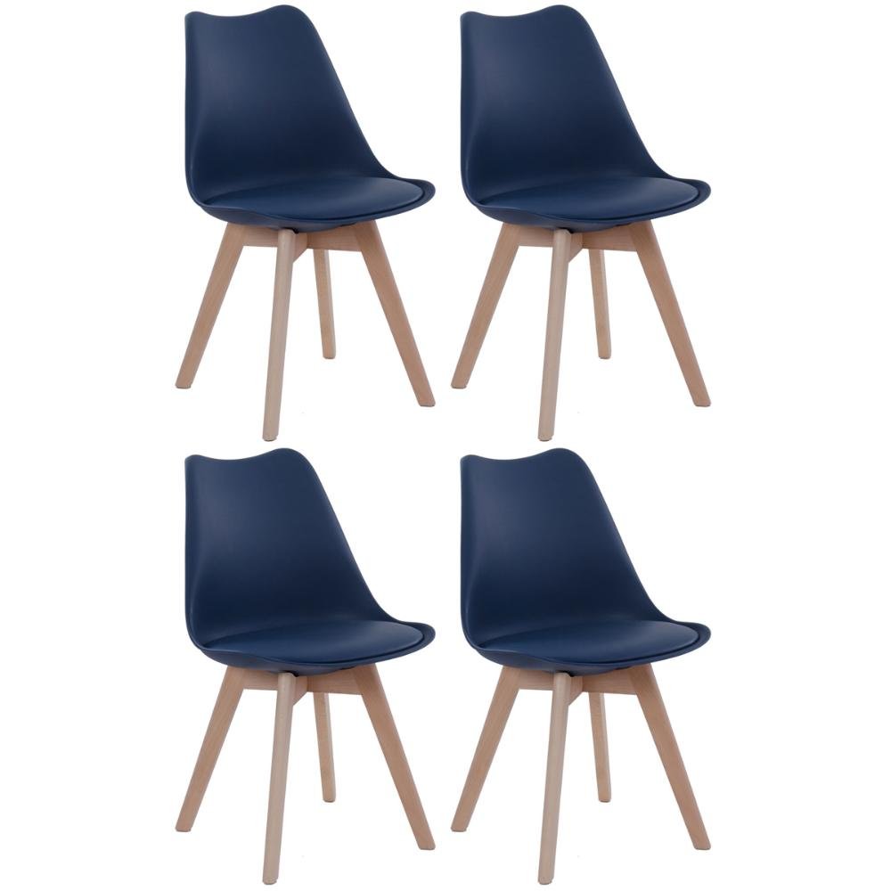 Kit 4 Cadeiras Leda - Azul Petróleo