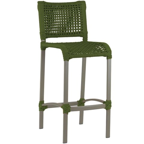 Banqueta Haiti em Corda Náutica Alumínio Balcão Edícula Cozinha Trama Original