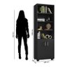 Livreiro Office com Portas Pequenas e Livreiro Pequeno Luna Preto Trama – Móveis Leão - 5
