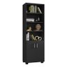 Livreiro Office com Portas Pequenas e Livreiro Pequeno Luna Preto Trama – Móveis Leão - 4