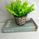 Ver imagem 3 de Conjunto decoração livro verde + vaso artesanal trançado