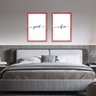 Kit 2 Quadros Decorativos Casal Frases Good Vibes 40x60cm Arte na Arte Moldura Vermelha - 4