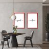 Kit 2 Quadros Decorativos Casal Frases Good Vibes 40x60cm Arte na Arte Moldura Vermelha - 5