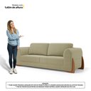 Ver imagem 3 de Kit 02 Poltronas e 01 Sofá Bloom 160cm 02 Lugares com Pés de Madeira Bouclê Bege - Desk Design
