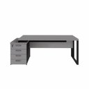Ver imagem 6 de Mesa Diretor Escritório com Gaveteiro F5 Office g Moderno 4 Gavetas 150cm Cinza Sagrado com Preto