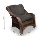 Ver imagem 2 de Conjunto de Poltronas Fibra Sintética Melo - 2 Poltronas + 1 Mesa Centro - Tecido Duna Marrom