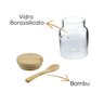 Porta Mantimento em Vidro Borossilicato com Tampa e Colher em Bambu 250ml - Dynasty - 2