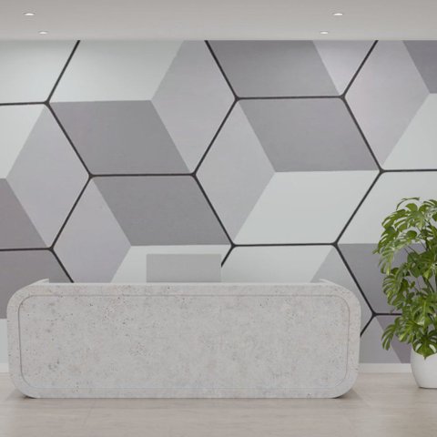 Papel de Parede Adesivo Pvc Estampa Tela Geométrica 5 Metros