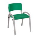 Ver imagem 2 de Kit 12 Cadeira Iso Infantil Creche, Base Cinza Verde Escuro