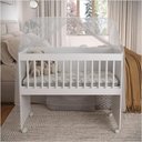 Ver imagem 2 de Mini Berço Moisés Multifuncional Vira Mesa, Aparador e Escrivaninha Mdf Branco