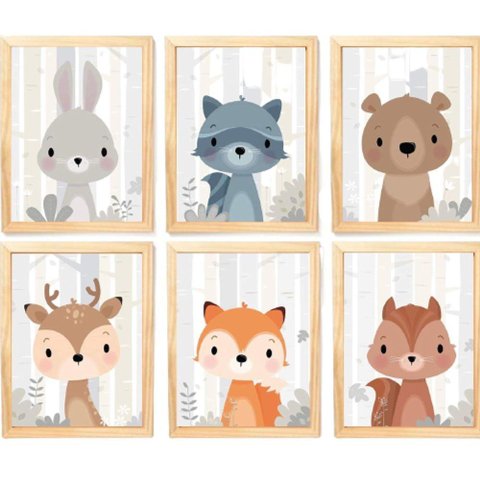 Quadro Infantil 6 Un A4 Vidro e Pendurador
