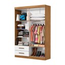 Ver imagem 5 de Guarda-Roupa Solteiro Turim 4 Portas 2 Gavetas Multimóveis CR35554 Cinamomo/Branco