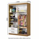 Ver imagem 7 de Guarda-Roupa Solteiro Turim 4 Portas 2 Gavetas Multimóveis CR35554 Cinamomo/Branco