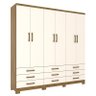 Guarda Roupa Casal Noruega 6 Portas Nature/Off White - Móveis Henn - 1