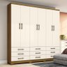 Guarda Roupa Casal Noruega 6 Portas Nature/Off White - Móveis Henn - 2