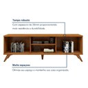 Ver mais imagens de Rack Painel Ripado para TV até 58 Polegadas com LED 100% MDF 180cmx130cm Pés em Madeira Maciça Gaia Grécia Marrom Naturalle