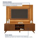 Ver imagem 6 de Rack Painel Ripado para TV até 58 Polegadas com LED 100% MDF 180CMX130CM Pés em Madeira Maciça Gaia Grécia