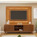 Ver imagem 1 de Rack Painel Ripado para TV até 58 Polegadas com LED 100% MDF 180CMX130CM Pés em Madeira Maciça Ga