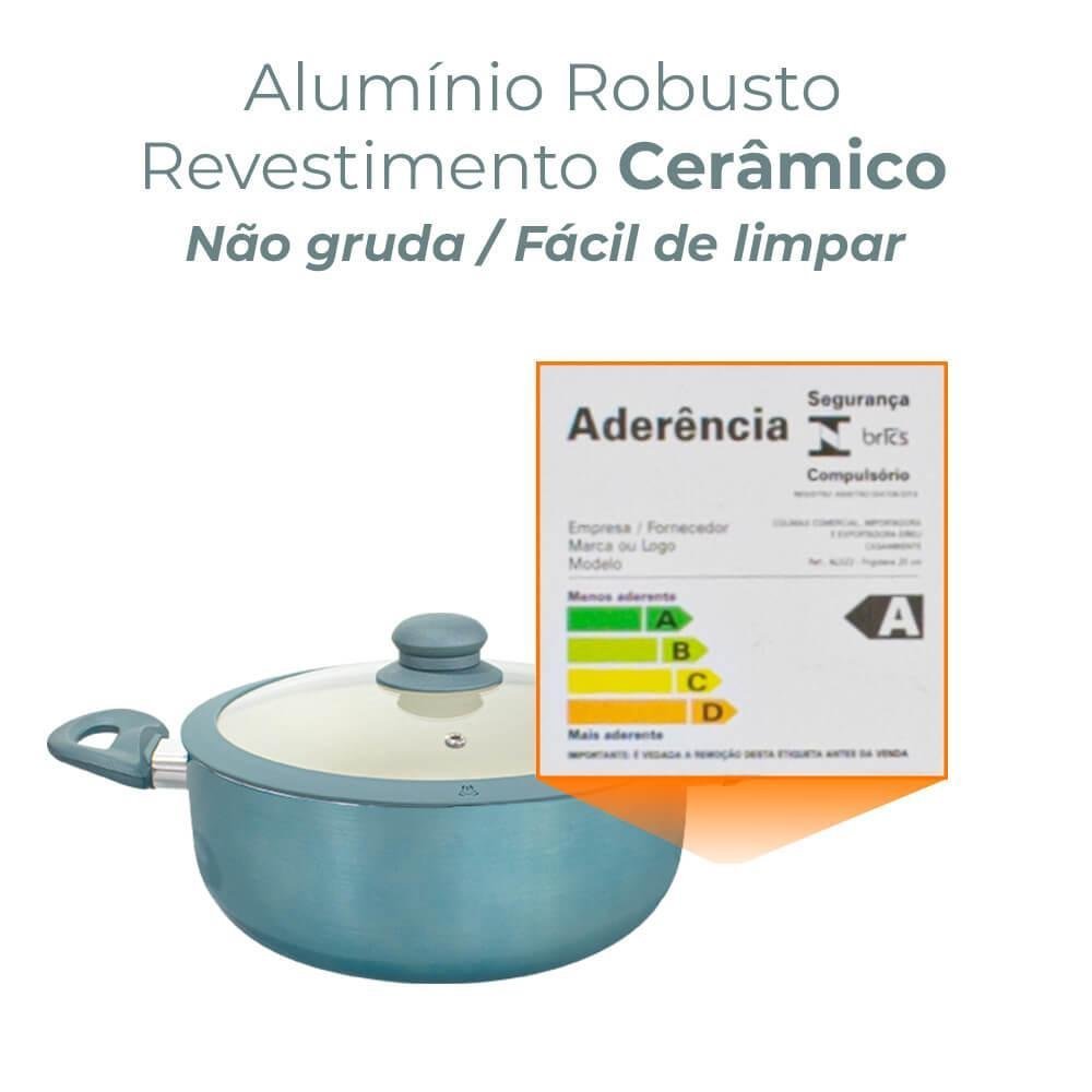Caçarola Antiaderente Cerâmica de Indução Azul Genebra Plus 24cm - Casambiente - 6