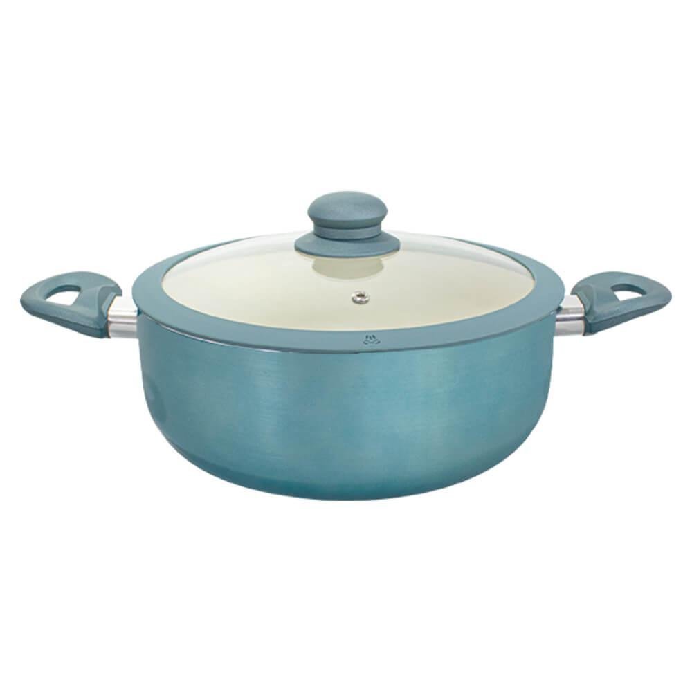 Caçarola Antiaderente Cerâmica de Indução Azul Genebra Plus 24cm - Casambiente - 1