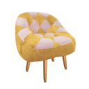 Ver imagem 3 de Kit 02 Poltrona Paloma Escritório Sala Pé Palito Suede Mostarda e Suede Rosa Bebê - DOMINIC DECOR