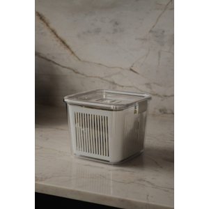 Pote Hermético Quadrado com Cesto - 2,03L PARAMOUNT Branco