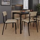 Ver imagem 3 de Conjunto 2 Cadeiras Estofadas Fixa Empilhável Fit Bege/Areia Corriente/Preto Fosco Mt