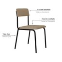 Ver imagem 5 de Conjunto 2 Cadeiras Estofadas Fixa Empilhável Fit Bege/Areia Corriente/Preto Fosco Mt