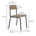 Ver imagem 4 de Conjunto 2 Cadeiras Estofadas Fixa Empilhável Fit Bege/Areia Corriente/Preto Fosco Mt