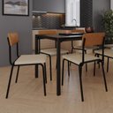 Ver imagem 3 de Conjunto 2 Cadeiras Estofadas Fixa Empilhável Fit Bege/Areia Corriente/Caramelo/Preto Fosco Mt