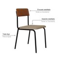Ver imagem 5 de Conjunto 2 Cadeiras Estofadas Fixa Empilhável Fit Bege/Areia Corriente/Caramelo/Preto Fosco Mt