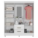 Ver imagem 2 de Guarda Roupa Casal Capela Lite Branco Brilho - Móveis Leão