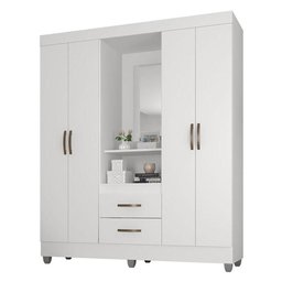 Guarda Roupa Casal Capela Lite Branco Brilho - Móveis Leão - 1