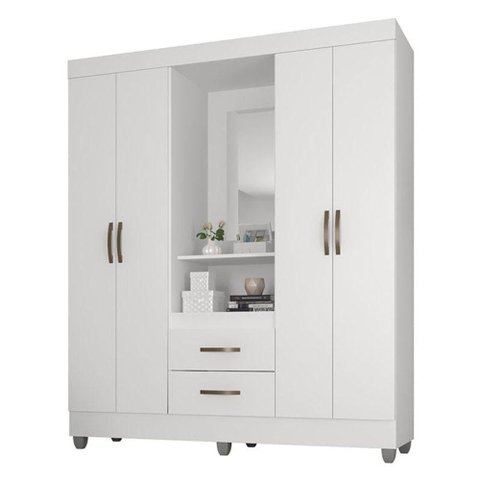 Guarda Roupa Casal Capela Lite Branco Brilho - Móveis Leão
