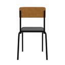 Ver imagem 2 de Conjunto 2 Cadeiras Estofadas Fixa Empilhável Fit Cinza Corriente/Caramelo/Preto Fosco Mt