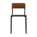 Ver imagem 7 de Conjunto 2 Cadeiras Estofadas Fixa Empilhável Fit Cinza Corriente/Caramelo/Preto Fosco Mt
