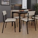 Ver imagem 3 de Conjunto 2 Cadeiras Estofadas Fixa Empilhável Fit Branco/Palha Corriente/Preto Fosco Mt