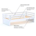 Ver imagem 3 de Cama Solteiro Slim Com Grade De Proteção Madeira Maciça Branco Housin