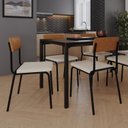 Ver imagem 3 de Conjunto 2 Cadeiras Estofadas Fixa Empilhável Fit Branco/Palha Corriente/Caramelo/Preto Fosco Mt