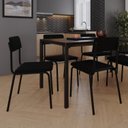 Ver imagem 3 de Conjunto 2 Cadeiras Estofadas Fixa Empilhável Fit Preto/Fosco Mt