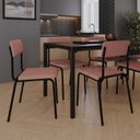 Ver imagem 3 de Conjunto 2 Cadeiras Estofadas Fixa Empilhável Fit Rosa/Linked/Preto Fosco Mt