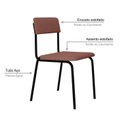 Ver imagem 5 de Conjunto 2 Cadeiras Estofadas Fixa Empilhável Fit Rosa/Linked/Preto Fosco Mt