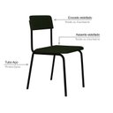 Ver imagem 5 de Conjunto 2 Cadeiras Estofadas Fixa Empilhável Fit Verde/Musgo City/Preto Fosco Mt