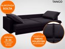 Ver imagem 5 de Sofá Tango 2,00M Sem Caixa, Retrátil e Reclinável Velosuede Preto - Netsofás