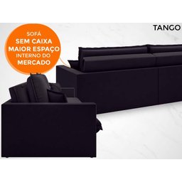 Sofá Tango 2,00M Sem Caixa, Retrátil e Reclinável Velosuede Preto - Netsofás - 3