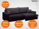 Ver mais imagens de Sofá Tango 2,00M Sem Caixa, Retrátil e Reclinável Velosuede Preto - Netsofás