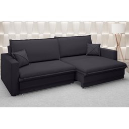 Sofá Tango 2,00M Sem Caixa, Retrátil e Reclinável Velosuede Preto - Netsofás - 1